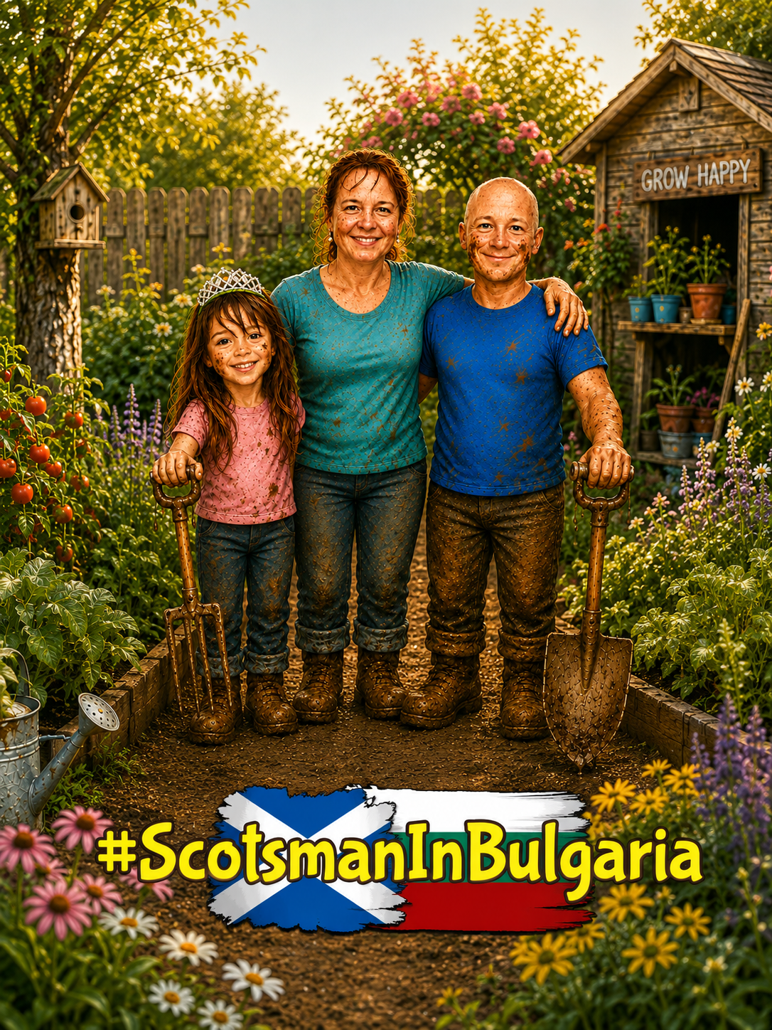 David and family in their Bulgarian garden