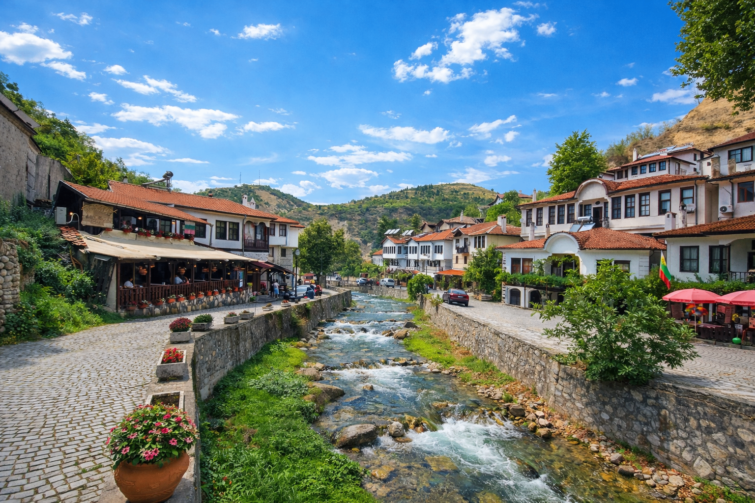 Melnik village panorama in Bulgaria